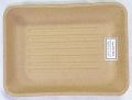 Brown rectangular paper pulp flat tray