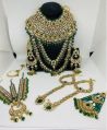 Green Copper and Brass Beaded Polished bridal jewellery set