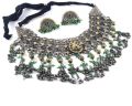 Polished Silver Metal kdj-072 afghani necklace set