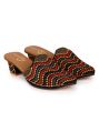 The Desi Dulhan Women Multicolour Ethnic Embellished Heel Mules with Resin Sole