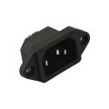 Plastic Black 3 pin d power socket