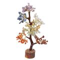 Stone gemstone seven chakra tree