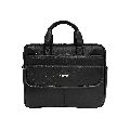 FLYIT Black Leather Office/Laptop Bag