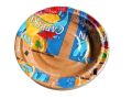 Round Multicolor printed paper plate