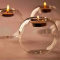 Glass Ball T-Light Candle Holder