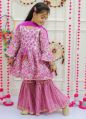 Dhwija Pure Cotton Round All Color Available Stitched Full Sleeves Printed girls sharara dress