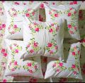 Cotton Rectangular Hand Embroidered Cushion Cover