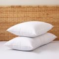 Silk plain white rectangular bed pillow