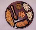 7 Compartments Wooden Round Serving Tray