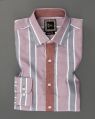 mens striped taupe full sleeve shirt