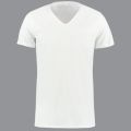 White Half Sleeves Mens Plain V Neck tshirt