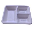 Bagasse 3 Compartment Meal Tray