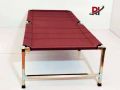 Rectangular Maroon stainless steel folding bed