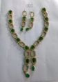 Golden & Green Artificial Necklace Set