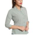Cotton Short Sleeve Ladies Plain Shirt