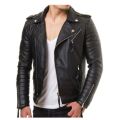 Black Full Sleeve mens faux leather jacket