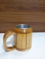 Cylendrical Yellow Brown wooden  mugs