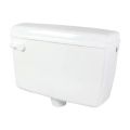 White Plastic toilet flush tank