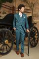Mens Teal Blue Three Piece Suit