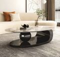 PVD Black Oval Coffee Table