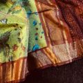 Multi Color Printed semi tussar silk sarees