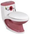 Magenta and White Ceramic One Piece Water Closet