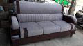 Rectangle 3 seater wooden sofa set