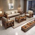 Brown New designer wooden sofa set