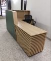 Wood Polished L Shape Brown hotel reception counter