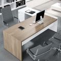 Wooden Polished l shaped office table