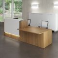 Wood Polished Rectangular Office Reception Counter
