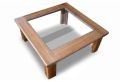 Natural Wooden Brown square wooden coffee table
