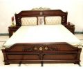 Polished Rectangular Brown New wooden double bed