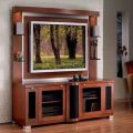 Natural Wood Rectangular Brown Wooden TV Stand
