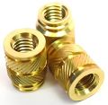 Polished Golden Silver Brass Left Right Knurled Inserts