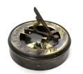 Personalized Brass Sundial Compass with Leather Box
