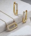DIAMOND EARRINGS AND PENDANT SET ENGAGAMENT WOMEN AND GIRLS GIFT GOLD SILVER AND WHITE GOLD