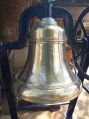 Polished Round Golden 12 inch brass large church bell