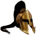 Brass Spartan Helmet With Black Plume