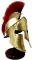 Brass Spartan Helmet With Red Plume