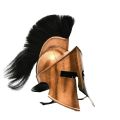 Copper Spartan Helmet With Black Plume