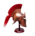 Copper Spartan Helmet With Red Plume