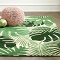 Green Leaf Pattern Hand Tufted Wool Rugs