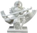 White Plain marble maa saraswati statue