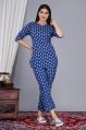 Ladies Blue Cotton Night Suit