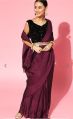 Burgundy Poly Georgette Party Wear Saree