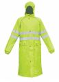 PU Long Industrial Rain Coat with Reflective Tape Strip