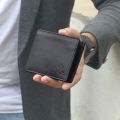 kara black bifold genuine leather black men wallet