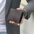 kara brown bifold genuine leather brown men wallet