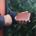 Kara Men's Cognac Bifold Leather Wallet with Detachable Card Holder Men's Wallet